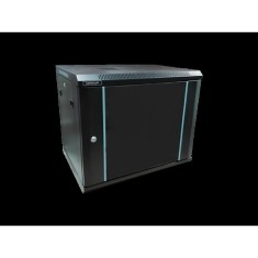 RACK 9U 600x600 MONTAJ PERETE NEGRU foto