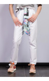Pantaloni cu accesoriu esarfa, alb, Liu Jo
