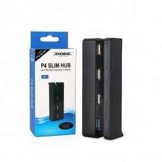 Usb hub DOBE pentru PlayStation PS4 SLIM x 3 porturi 2.0 si 1 port 3.0, negru foto