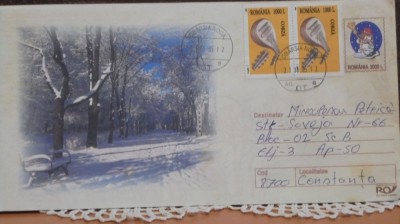 ROM. - PLIC CIRCULAT - IARNA IN PARC - DUBLU TIMBRAT. foto