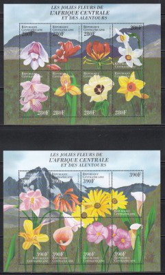 Centrafricana 2000 - Flori, 3 MC, 4 Poze, MNH foto