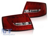Kit de stopuri LED de tuning potrivit pentru Audi A6 C6 04.2004-2008 sedan, versiune fara stopuri LED din fabrica (conector cu 6 pini), stanga si drea