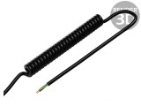 Cablu spiralat 3G1mm2 neecranat PUR negru 0,8m