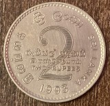C50 - Moneda foarte veche - Sri Lanka - 2 rupii - 1993