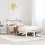 VidaXL Cadru pat fără saltea, alb, 90x190 cm, lemn masiv de pin
