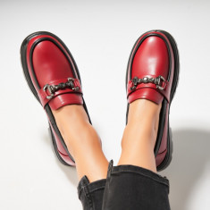 Pantofi dama casual Bordo din Piele Ecologica Lyddie foto