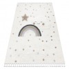 Covor YOYO EY78 alb / bej - Nor, Curcubeu, puncte pentru copii, structural, senzorial Franjuri, 200x290 cm