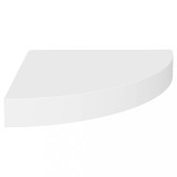Raft coltar de perete, alb, 25 x 25 x 3,8 cm, MDF