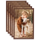 vidaXL Rame foto colaj pentru masă 5 buc. maro, 21x29,7 cm, MDF 332509
