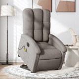 VidaXL Fotoliu electric masaj rabatabil cu ridicare, gri taupe, textil