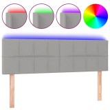 Cumpara ieftin Tablie de pat cu LED, gri deschis, 144x5x78/88 cm, textil