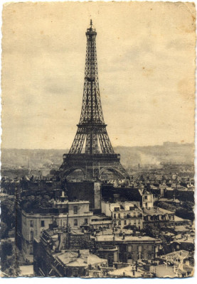 AD 949 C. P. VECHE -PARIS-LA TOUR EIFFEL -CIRCULATA 1939 -KOVACS ANDREI, BRASOV foto