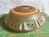 Design / Vintage - Abajur deosebit mijlocul sec XX pentru lustra lampa veioza cu flori pictate !