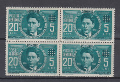 ROMANIA 1940 LP 142 II CORNELIU ZELEA CODREANU P.A. BLOC DE 4 TIMBRE MNH foto