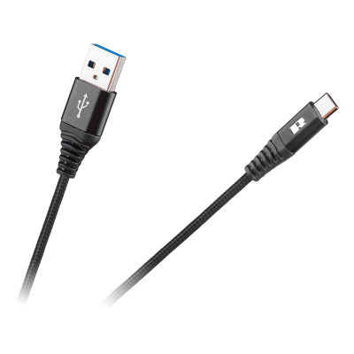 Cablu USB - USB Type C REBEL 100cm negru 1m foto