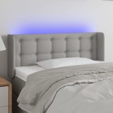 Cumpara ieftin Tăblie de pat cu LED, gri deschis, 103x16x78/88 cm, textil