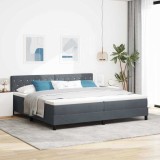 Cumpara ieftin Pat cu arcuri cu saltea Gri &icirc;nchis 200 x 200 cm Catifea