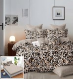 Cumpara ieftin Lenjerie Pat Pantera Sf232, Bumbac, 6 Piese, Fara Elastic, Crem, Imprimeu