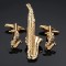 set butoni cu ac cravata noi forma saxofon SAX MUSIC + ambalaj cadou