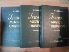 ISTORIA MUZICII UNIVERSALE de R.I. GRUBER, VOL I-II, 1963 foto