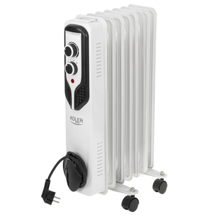 Radiator ulei Adler, 1500 W, 7 elementi, 3 trepte putere, roti deplasare usoara