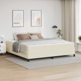 vidaXL Cadru de pat cu saltea Crem 200 x 200 cm Piele artificială