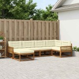 vidaXL Set de canapele de exterior cu pernă 6 pcs Natural și Crem 3382708