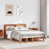 VidaXL Cadru de pat fără saltea, maro ceruit 140x200 cm lemn masiv pin