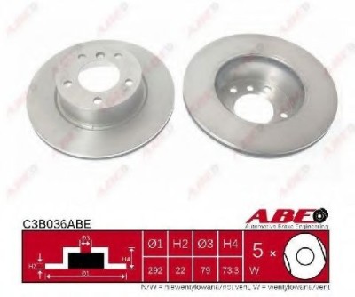 Disc frana BMW Seria 3 (E90) (2005 - 2011) ABE C3B036ABE foto