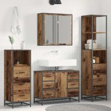 vidaXL Set de mobilier pentru baie 4 pcs Lemn vechi Lemn compozit 3402566