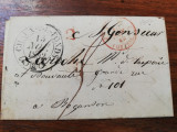 Plic prefilatelic circulat 1842, intre Elvetia si Franta/Becanson, cu sigiliu, Circulata, Printata