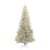 vidaXL Brazi artificiali de Crăciun Argintiu 180 cm PET
