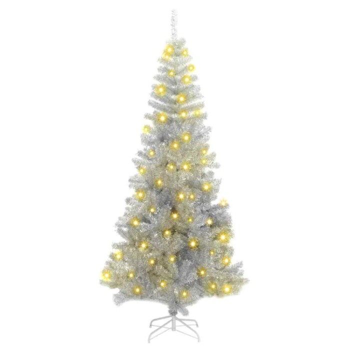 vidaXL Brazi artificiali de Crăciun Argintiu 180 cm PET