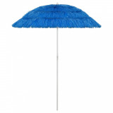 Umbrelă de plajă Hawaii, albastru, 180 cm, vidaXL