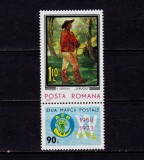 Cumpara ieftin ✅RO 1973 , LP 834 ,&quot; Ziua marcii postale romanesti&quot; , serie cu vinieta AFR ,MNH, Nestampilat