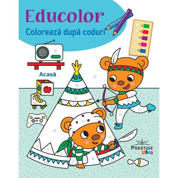 Coloreaza dupa coduri. Acasa - Cecile Marbehant