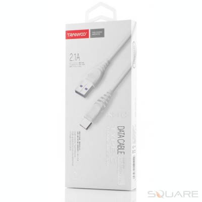 Cabluri Tranyoo, S2, USB Type-C Cable, 2m, 2.1A, White foto