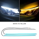 Set banda DRL LED 30 cm cu functie de semnalizare flow lumina alba + semnalizare galbena 12V Cod: SPT301504WAF12 Automotive TrustedCars, Oem