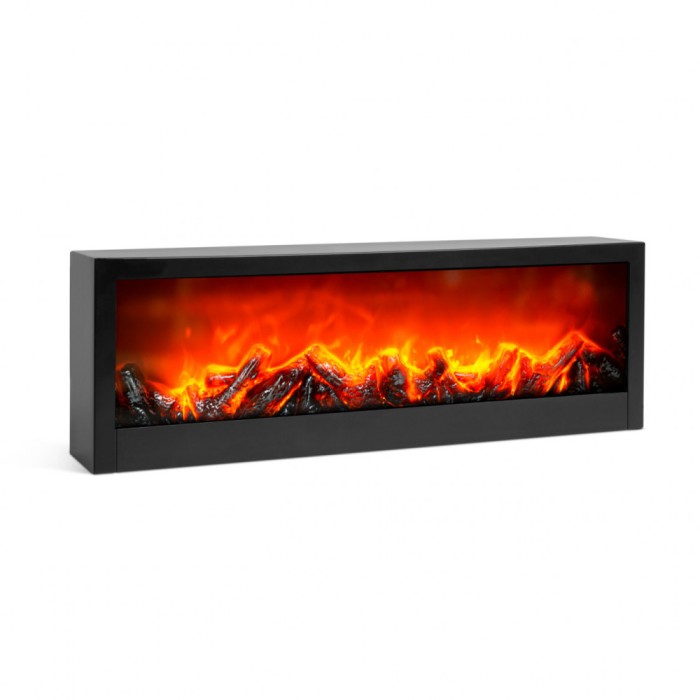 Șemineu cu efect de flăcări LED - baterie / USB - 60 x 10 x 20 cm