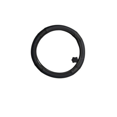 Husa volan piele cu gaurele marimea M neagra cusatura albastra Cod: 1319 foto