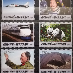 BC334, Guinea-Bissau 2005, serie Mao Tse Tung, zidul chinezesc,aviatie etc