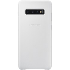Husa Capac Spate Piele Alb SAMSUNG Galaxy S10 Plus foto