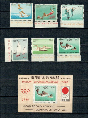 Panama 1964 - Jocurile Olimpice, sporturi acvatice, serie+colita foto