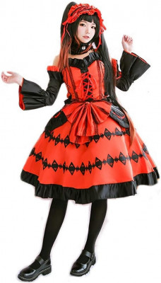 CosplayLife Kurumi Astral Dress Costum Cosplay pentru Femei Bust 90cm, Talie 76c foto