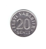 Moneda Estonia 20 senti 1999, stare foarte buna, curata