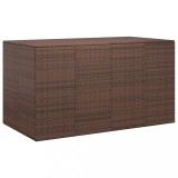 vidaXL Ladă grădină pentru perne, maro, 194x100x103 cm, ratan PE
