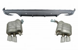 Difuzor Bara Spate si Sistem de evacuare cu Tips-uri Audi Q5 8R (2009-2016) Gri Platinat Crom Performance AutoTuning, KITT