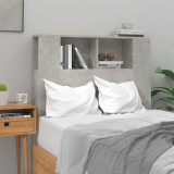 Tăblie de pat cu dulap, gri beton, 100x18,5x104,5 cm, vidaXL