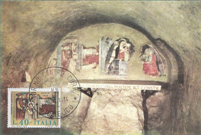 C1753 - Italia 1974 - carte maxima Craciun foto
