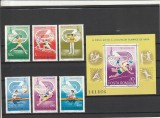 ROMANIA 1980 LP 1011 LP 1012 OLIMPIADA DE VARA MOSCOVA SERIE + COLITA DANTELATA MNH NESTAMPILATE